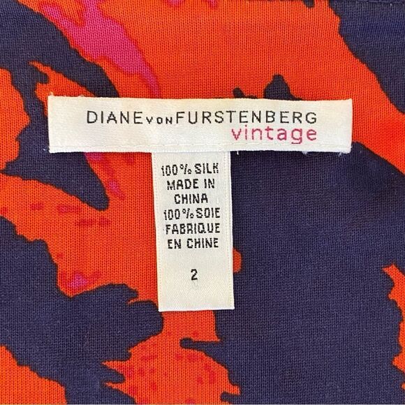 DVF Diane Von Furstenberg Vintage Laetitia 100% Silk Shift Mini Dress Sz 2 - Picture 9 of 14